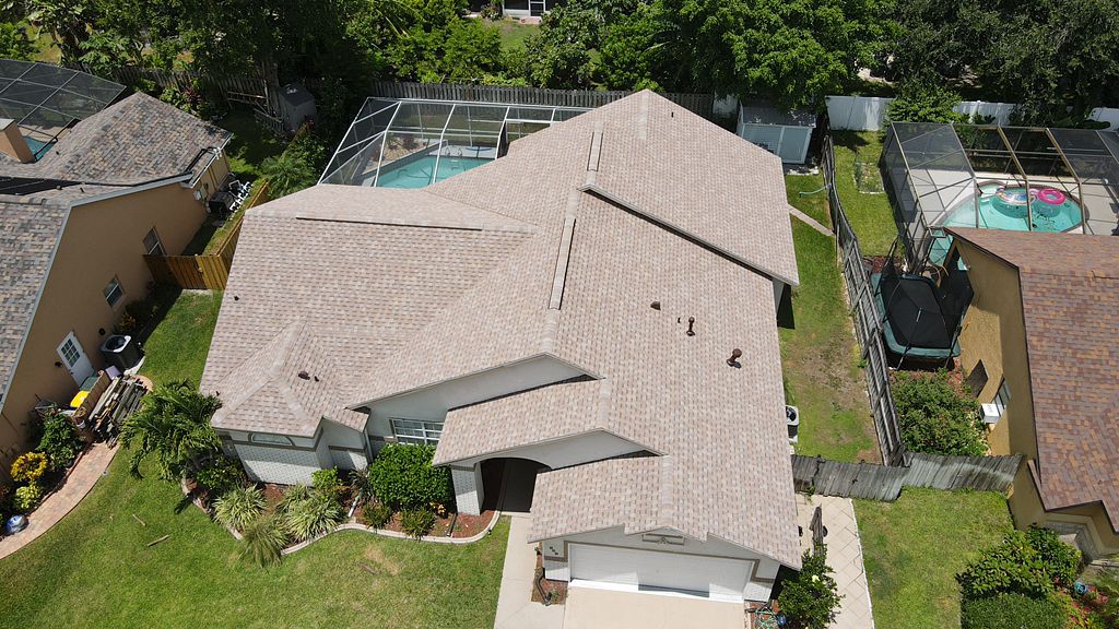 Roof replacement from overhead in Florida