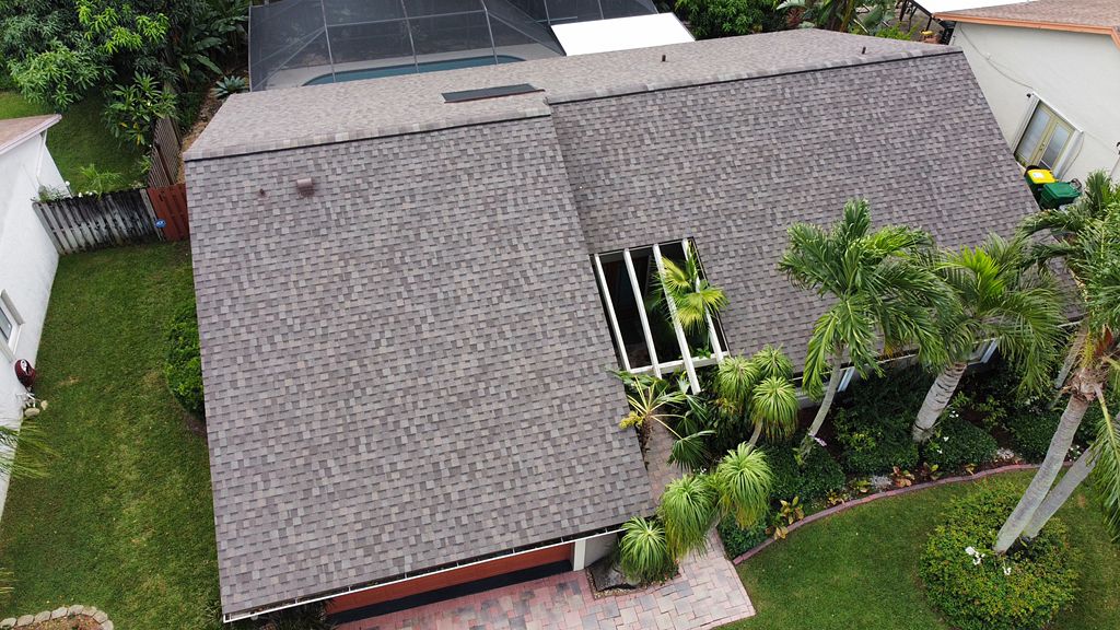 Roof replacement from overhead in Lauderhill, FL