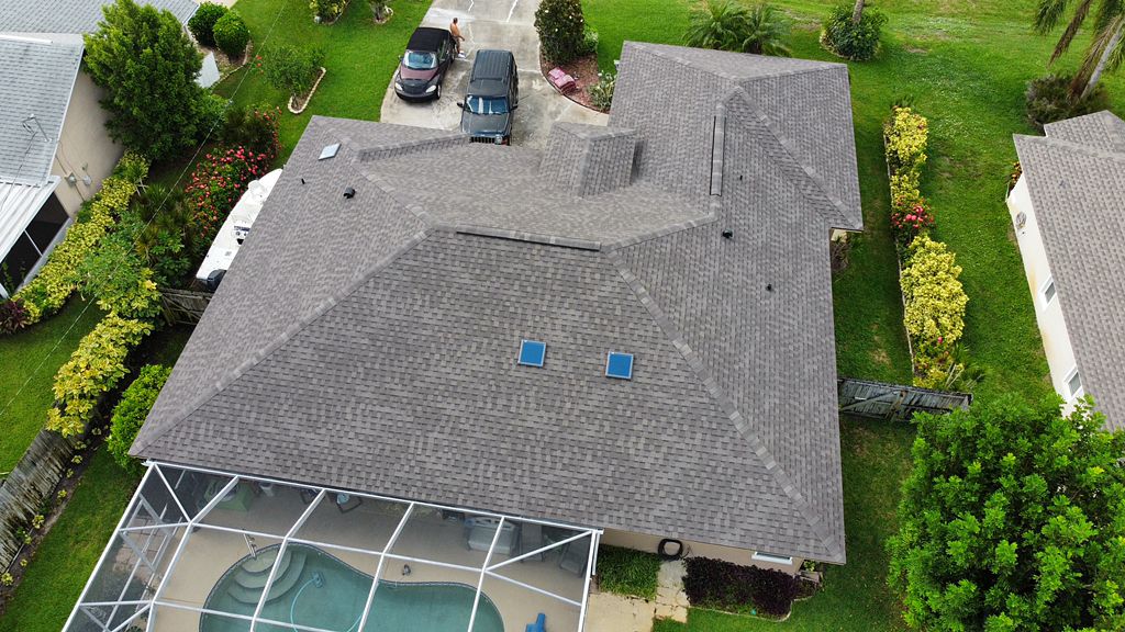 Grey tile roof replacement for a residential home